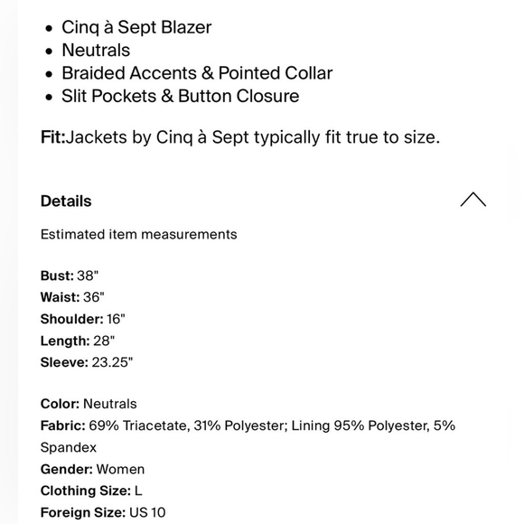 Cinq à Sept Kloe Braided White Blazer - Picture 10 of 10